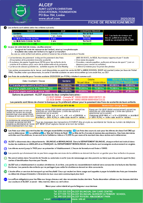 Information Sheet – French